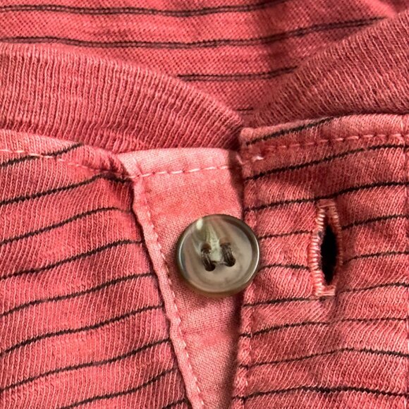 Marine Layer Auburn/Black Striped red Henley Shirt XXL long sleeves men’s new - Picture 9 of 16